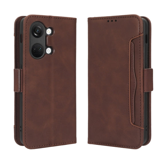 For OnePlus Ace 2V Skin Feel Calf Texture Card Slots Leather Phone Case(Brown)