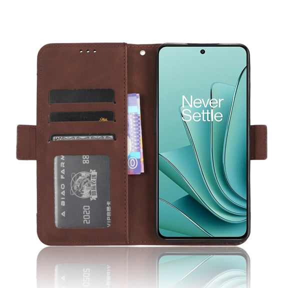 For OnePlus Ace 2V Skin Feel Calf Texture Card Slots Leather Phone Case(Brown)