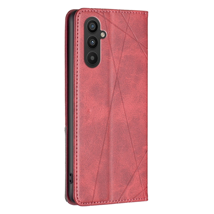 For Samsung Galaxy A24 4G Prismatic Invisible Magnetic Leather Phone Case(Red)