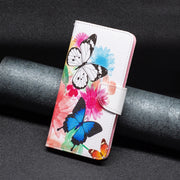 For Samsung Galaxy A24 4G Colored Drawing Pattern Leather Phone Case(Butterflies)