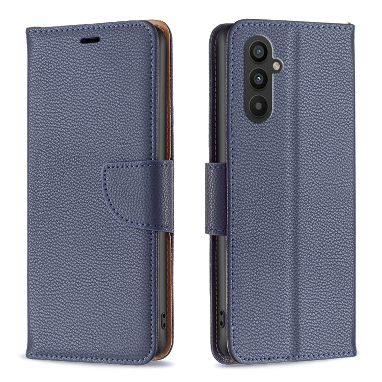 For Samsung Galaxy A24 4G Litchi Texture Pure Color Leather Phone Case(Blue)