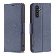 For Samsung Galaxy A24 4G Litchi Texture Pure Color Leather Phone Case(Blue)