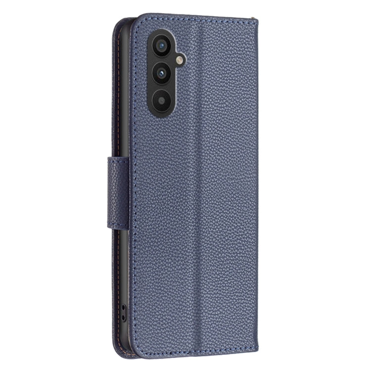 For Samsung Galaxy A24 4G Litchi Texture Pure Color Leather Phone Case(Blue)
