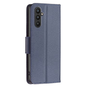For Samsung Galaxy A24 4G Litchi Texture Pure Color Leather Phone Case(Blue)