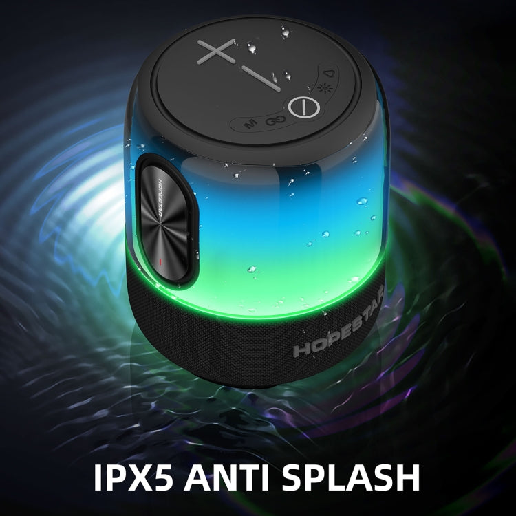 HOPESTAR SC-01 Water-resistant LED Light Wireless Bluetooth Speaker(Black)