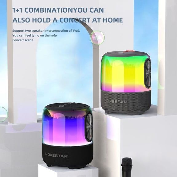 HOPESTAR SC-01 Water-resistant LED Light Wireless Bluetooth Speaker(Blue)