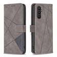 For Samsung Galaxy A24 4G Magnetic Buckle Rhombus Texture Leather Phone Case(Grey) - free shipping - PMC TechLife - Order now!