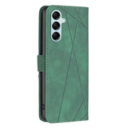 For Samsung Galaxy M14 5G Magnetic Buckle Rhombus Texture Leather Phone Case(Green)
