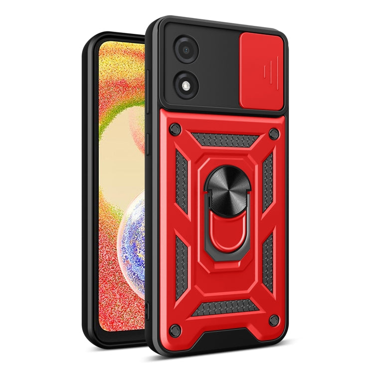 For Motorola Moto E13 4G Sliding Camera Cover Design TPU+PC Phone Case(Red)