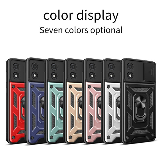For Motorola Moto E13 4G Sliding Camera Cover Design TPU+PC Phone Case(Red)