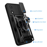 For Motorola Moto E13 4G Sliding Camera Cover Design TPU+PC Phone Case(Red)