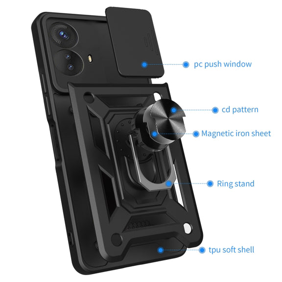 For Motorola Moto G53 5G Sliding Camera Cover Design TPU+PC Phone Case(Green)