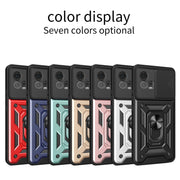 For Motorola Moto G72 Sliding Camera Cover Design TPU+PC Phone Case(Silver)