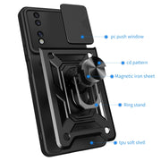 For Honor 70 5G Sliding Camera Cover Design TPU+PC Phone Case(Silver)
