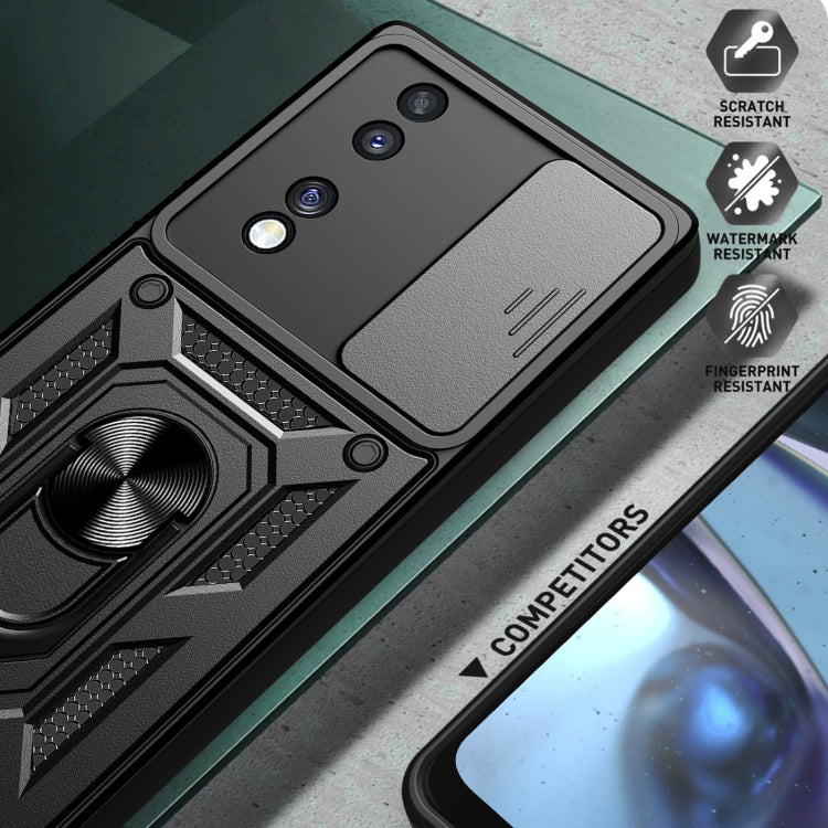 For Honor 70 5G Sliding Camera Cover Design TPU+PC Phone Case(Silver)