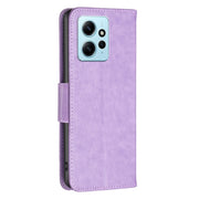For Xiaomi Redmi Note 12 4G Global Two Butterflies Embossing Leather Phone Case(Purple)