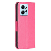 For Xiaomi Redmi Note 12 4G Global Two Butterflies Embossing Leather Phone Case(Rose Red)