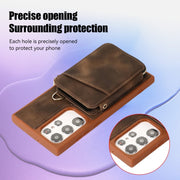 For Samsung Galaxy S22 Ultra 5G Zipper Card Bag Back Cover Phone Case(Brown)
