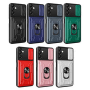 For Samsung Galaxy A14 5G / 4G Sliding Camshield TPU+PC Phone Case with Card Slot(Blue)