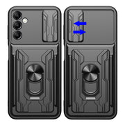 For Samsung Galaxy A14 5G / 4G Sliding Camshield TPU+PC Phone Case with Card Slot(Blue)