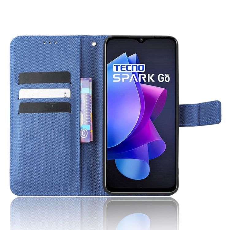 For Tecno Spark Go 2023 Diamond Texture Leather Phone Case(Blue)
