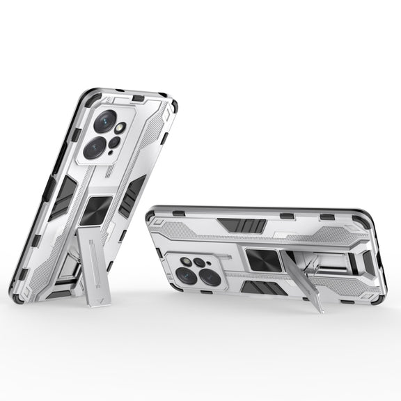 For Xiaomi Redmi Note 12 4G Supersonic PC + TPU Shock-proof Phone Case with Holder(Silver)