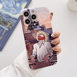 For iPhone 14 Pro Max Precise Hole Oil Painting Glossy PC Phone Case(Tower) - iPhone 14 Pro Max Cases by PMC TechLife | Online Shopping South Africa | PMC TechLife