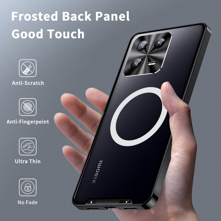 For Xiaomi 13 MagSafe Magnetic Frosted Metal Phone Case(Black)