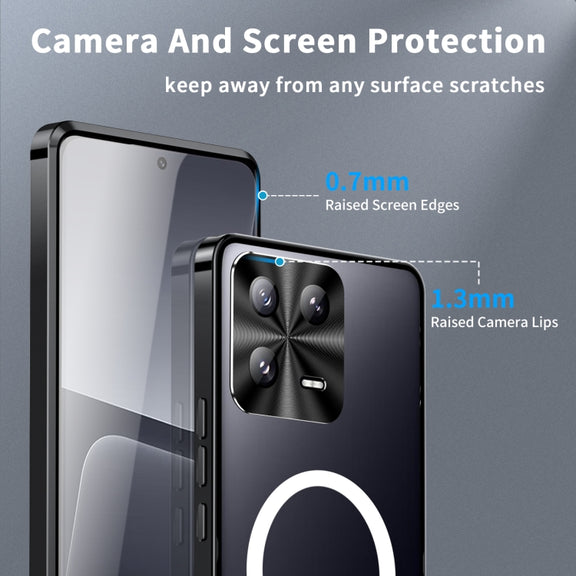 For Xiaomi 13 MagSafe Magnetic Frosted Metal Phone Case(Black)