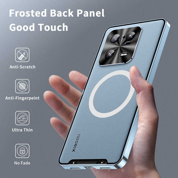 For Xiaomi 13 Pro MagSafe Magnetic Frosted Metal Phone Case(Blue)