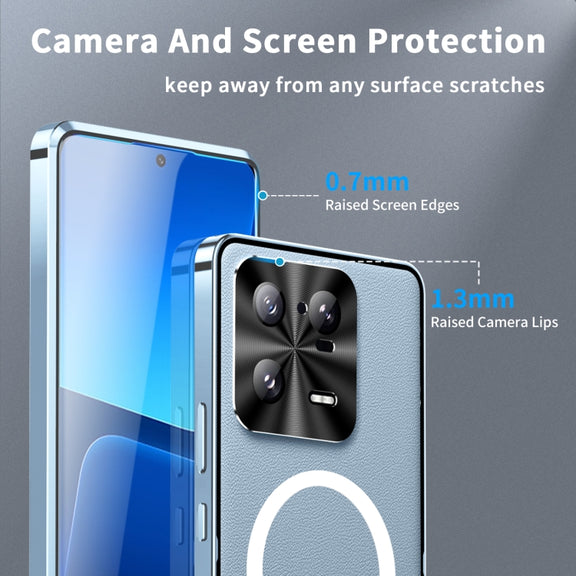 For Xiaomi 13 Pro MagSafe Magnetic Frosted Metal Phone Case(Blue)