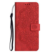 For Xiaomi Redmi 12C Mandala Embossed Flip Leather Phone Case(Red)