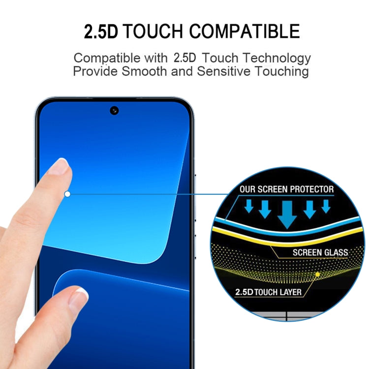 For Xiaomi 13 Ultra 25pcs Full Glue 9H HD 3D Curved Edge Tempered Glass Film(Black)