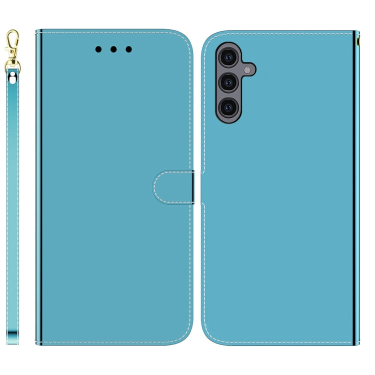 For Samsung Galaxy A24 4G Imitated Mirror Surface Leather Phone Case(Blue)