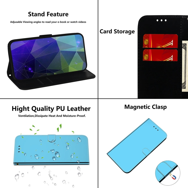 For Samsung Galaxy A24 4G Imitated Mirror Surface Leather Phone Case(Blue)