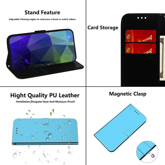For Samsung Galaxy A24 4G Imitated Mirror Surface Leather Phone Case(Blue)