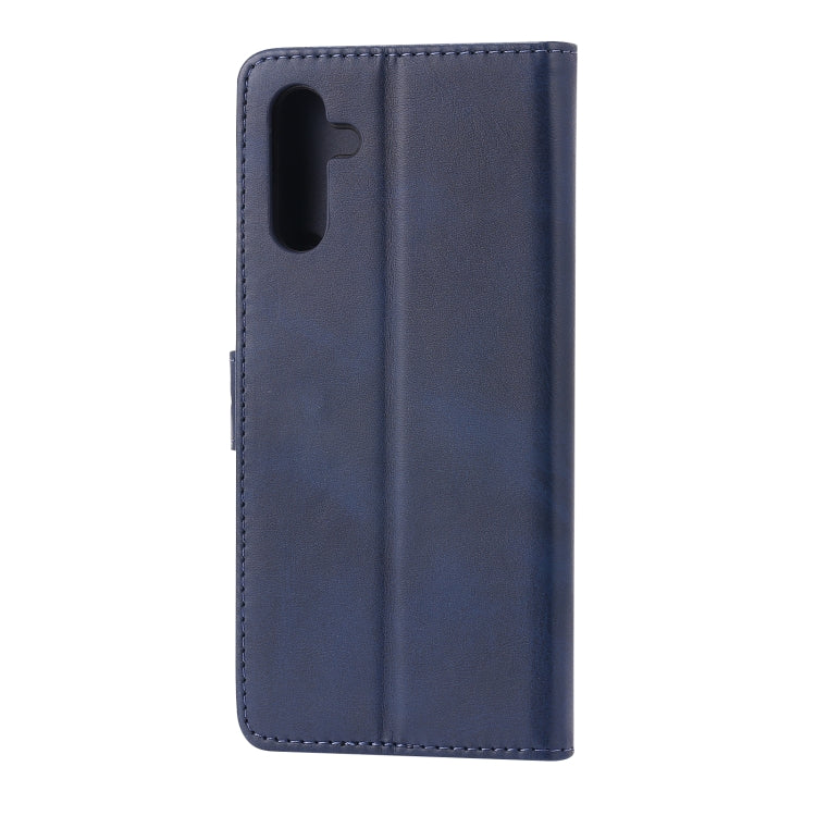 For Samsung Galaxy A14 5G Embossed Happy Cat Pattern Flip Leather Phone Case(Blue)