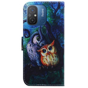 For Xiaomi Redmi 12C / 11A Coloured Drawing Flip Leather Phone Case(Oil Painting Owl)