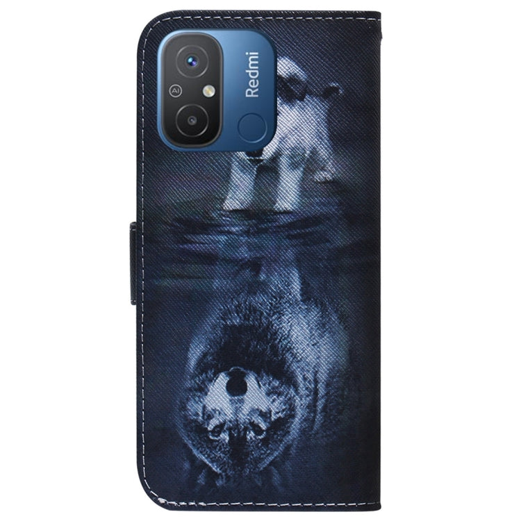 For Xiaomi Redmi 12C / 11A Coloured Drawing Flip Leather Phone Case(Wolf and Dog)