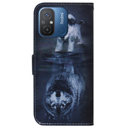 For Xiaomi Redmi 12C / 11A Coloured Drawing Flip Leather Phone Case(Wolf and Dog)