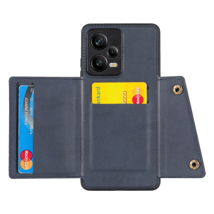 For Xiaomi Redmi Note 12 Pro+ 5G Global Double Buckle Magnetic Phone Case(Blue)