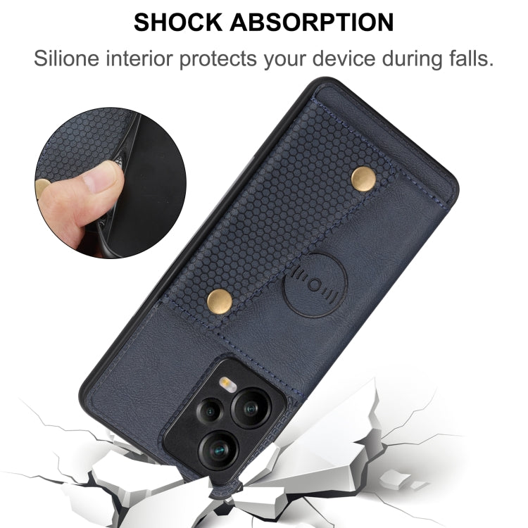 For Xiaomi Redmi Note 12 Pro+ 5G Global Double Buckle Magnetic Phone Case(Blue)
