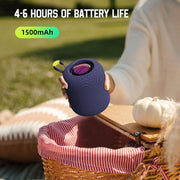 HOPESTAR H56 IPX6 Water-resistant 10W TWS Subwoofer Light Bluetooth Speaker(Purple)