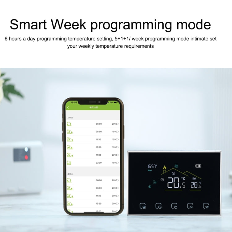 BHT-8000RF-VA- GACW Wireless Smart LED Screen Thermostat With WiFi, Specification:Water / Boiler Heating