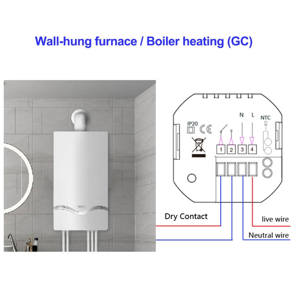 BHT-2002GCLM 220V Smart Home Heating Thermostat Boiler Heating WiFi Thermostat(Black)