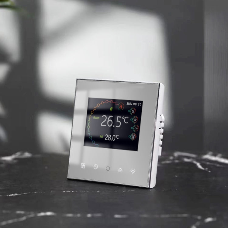 BHT-2002GBLM 220V Smart Home Heating Thermostat Electric Heating WiFi Thermostat with External Sensor Wire(White)
