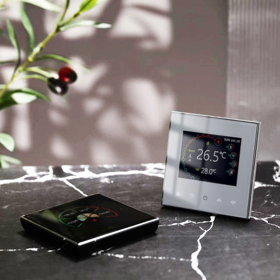 BHT-2002GBLM 220V Smart Home Heating Thermostat Electric Heating WiFi Thermostat with External Sensor Wire(White)
