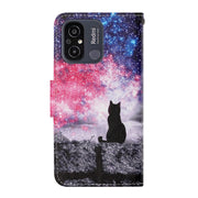 For Xiaomi Redmi 12C Colored Drawing Pattern Flip Leather Phone Case(Star Sky Cat)