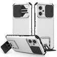 For Xiaomi Redmi Note 12 5G / Poco X5 Stereoscopic Holder Sliding Camshield Phone Case(White) - free shipping - PMC TechLife - Order now!