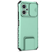 For Xiaomi Redmi Note 12 5G / Poco X5 Stereoscopic Holder Sliding Camshield Phone Case(Light Blue)